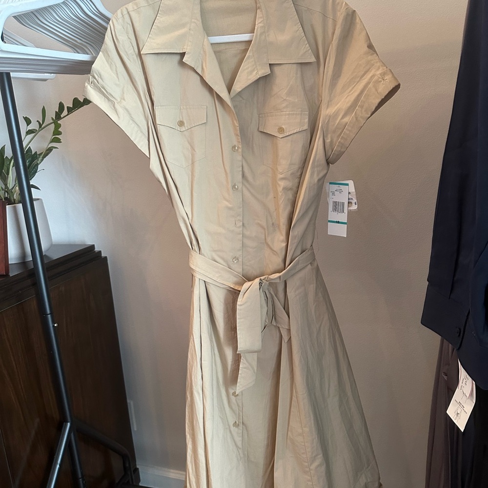 Jones New York Beige Midi Dress